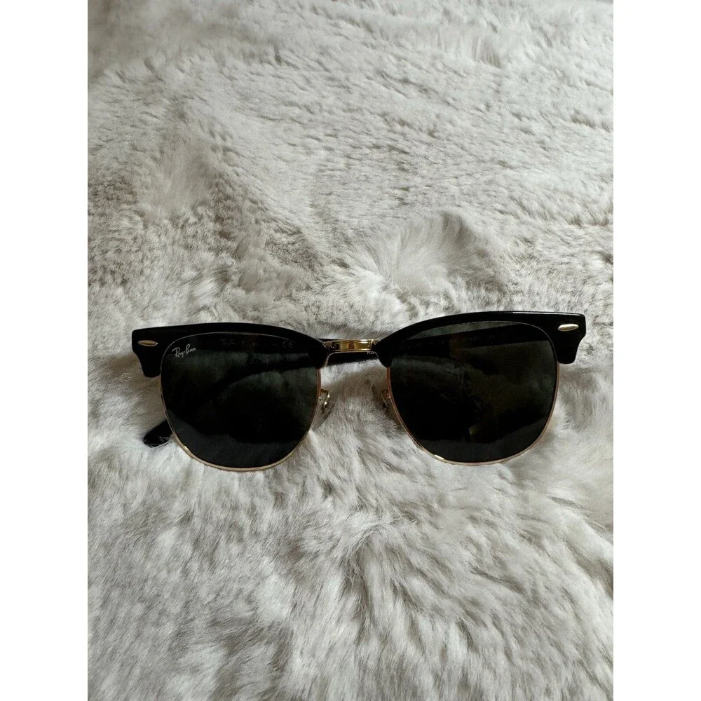 Ray-Ban RB3016 Clubmaster Is 03qSunglasses Black Gold W0365 Excellent